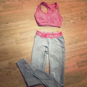 Gymshark flex leggings with matching sports bra